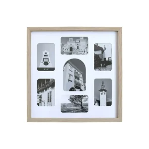 Mainstays 18" x 18" 7-Opening Collage Picture Frame, Natural